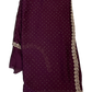 Wine - Rich Saree with Stone Work Border and Blouse Piece - UK stock - 24hr Dispatch - RS2509 VA