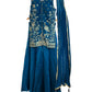 UK 16 / 42" - Turquoise Blue - Ladies Sharara / Palazzo Trousers Suit - UK Stock - Sangeet / Henna / Weddings - DIL9426 TA