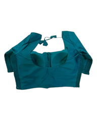 Rama Green / Jade - HYBRID Silky Saree blouse - With Elastic on both side for Great fit - Size 36