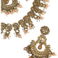 Peach - Large Size Necklace Set with Earrings - PRI1752 KK 0424