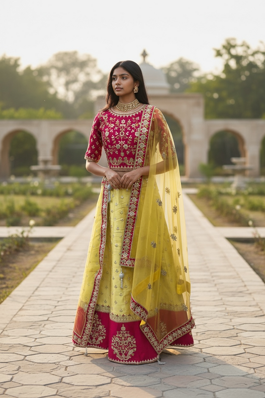 SALE! SALE! Rich Yellow Ready Made Lehnga Set - UK Stock - 24h Dispatch - SSD2203 HY0222
