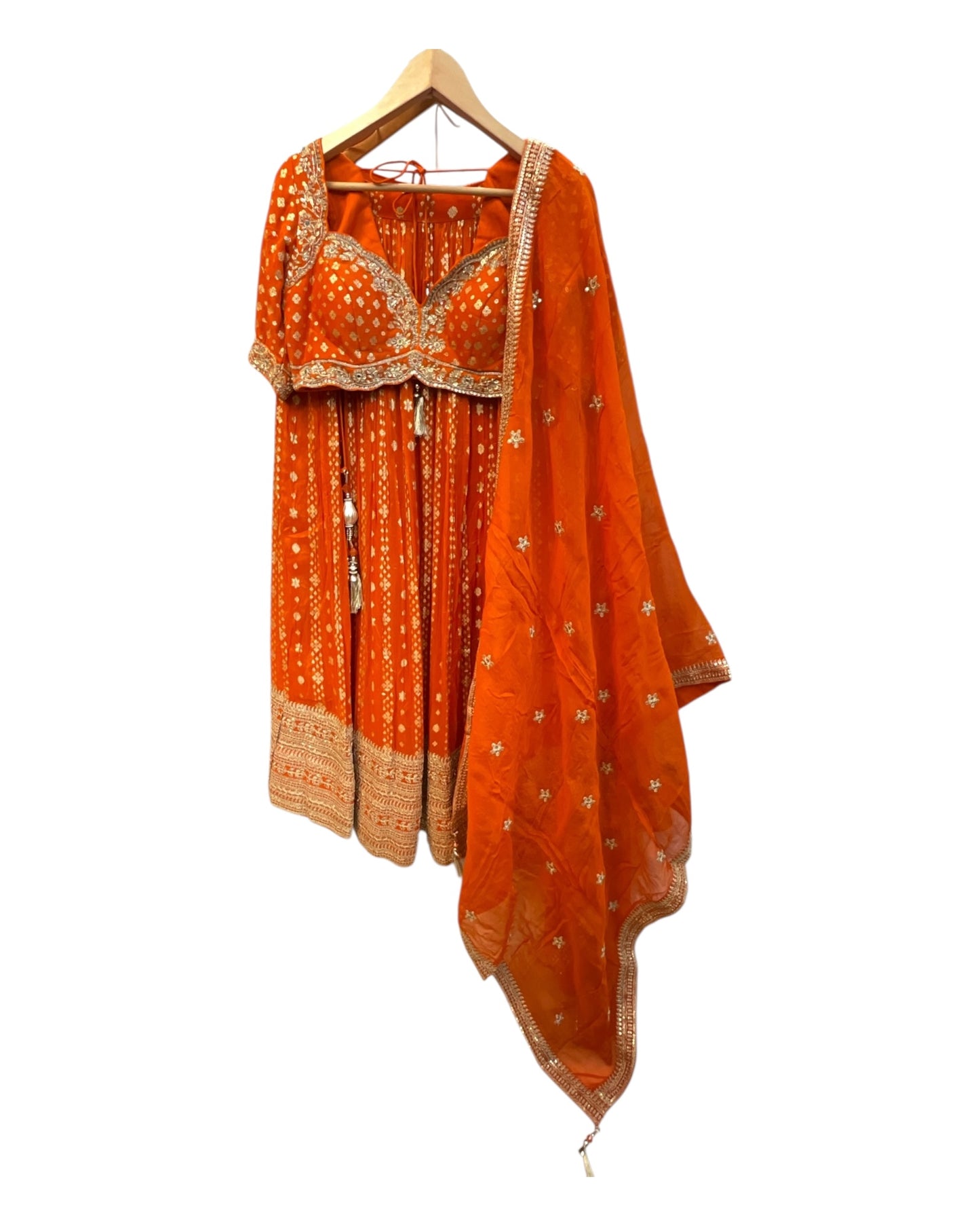 Gorgeous Burnt Orange Lehenga Set - Size 12(38") - UK Stock - 24h Dispatch - OC42133 AP
