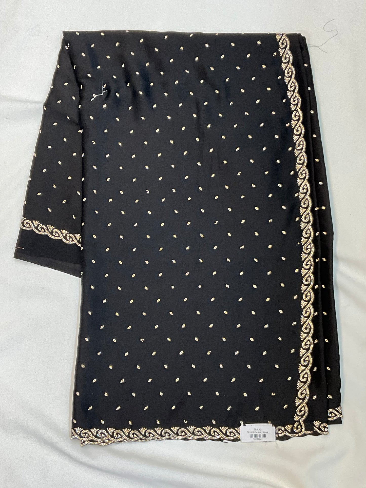Black - Fancy Party Saree with Blouse Piece - UK stock - 24hr Dispatch - SP2609 TV