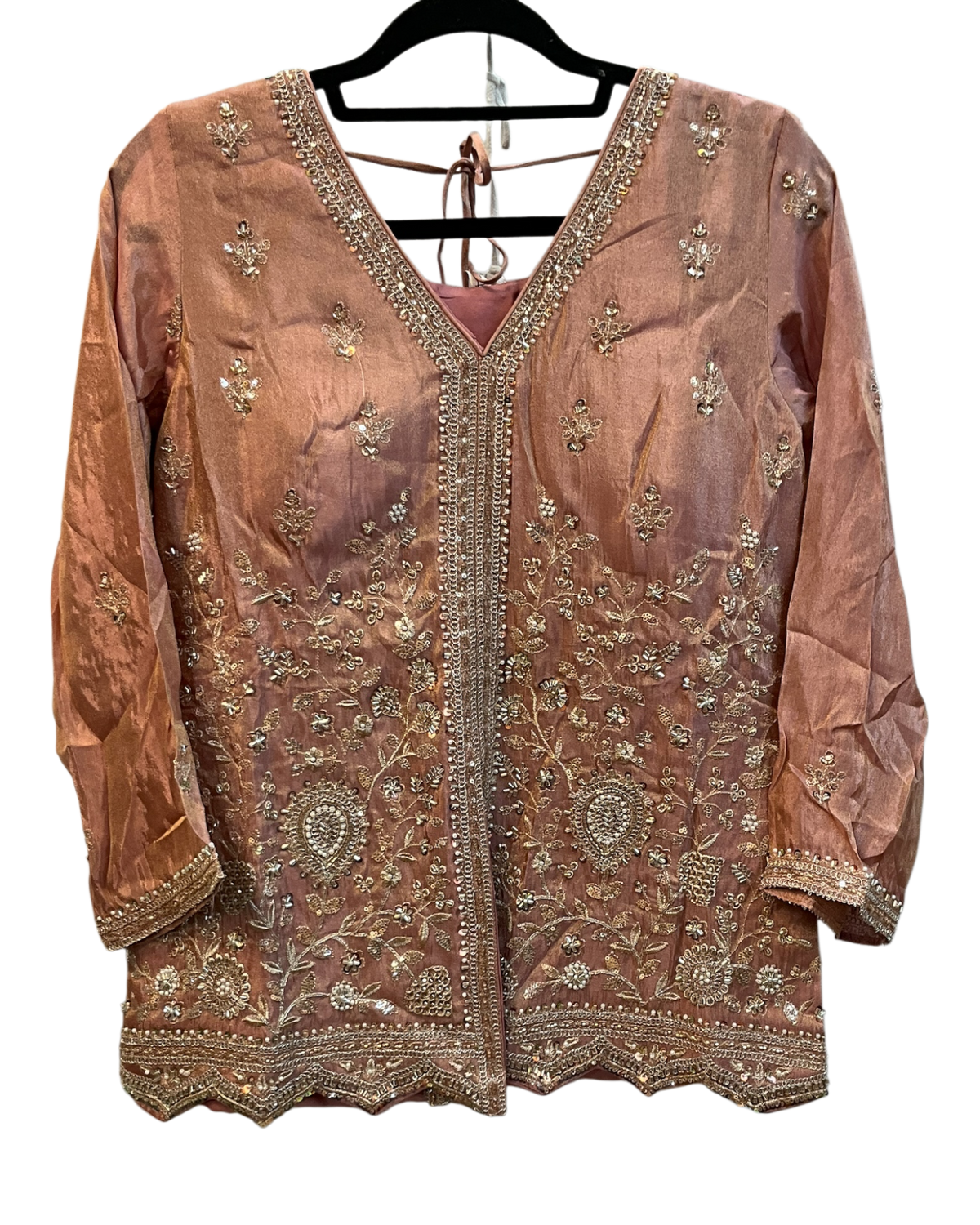 Size UK 12 (38") Pastel Pink - Mid Length Blouse Lehenga Set - Mehndi / Sangeet / Bridesmaids / Weddings / Garba  - UK Stock - 24h Dispatch - AFDM2287 09TP26