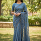 Light Blue - Rich Saree with Allover Embroidery and Blouse Piece - UK stock - 24hr Dispatch - RS2526 PK