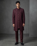 Dark Wine / Maroon - Mens Double Layered Sherwani / Indo-Western - Fantastic Value - KCS6625 06TT26