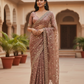 Coral Pink - Rich Bridal Saree with Allover Embroidery and Blouse Piece - UK stock - 24hr Dispatch - RS2519 JT