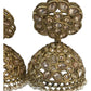 Gold - Large - Antique Gold Finish Traditional Zhumki Earrings - Bollywood - Weddings - SV2410 C 0724