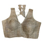 Champagne Gold - Crushed Brocade Tissue Saree / Lehenga Blouse - With Cups - Margin to loosen - UK Stock - AF2502 C 1224