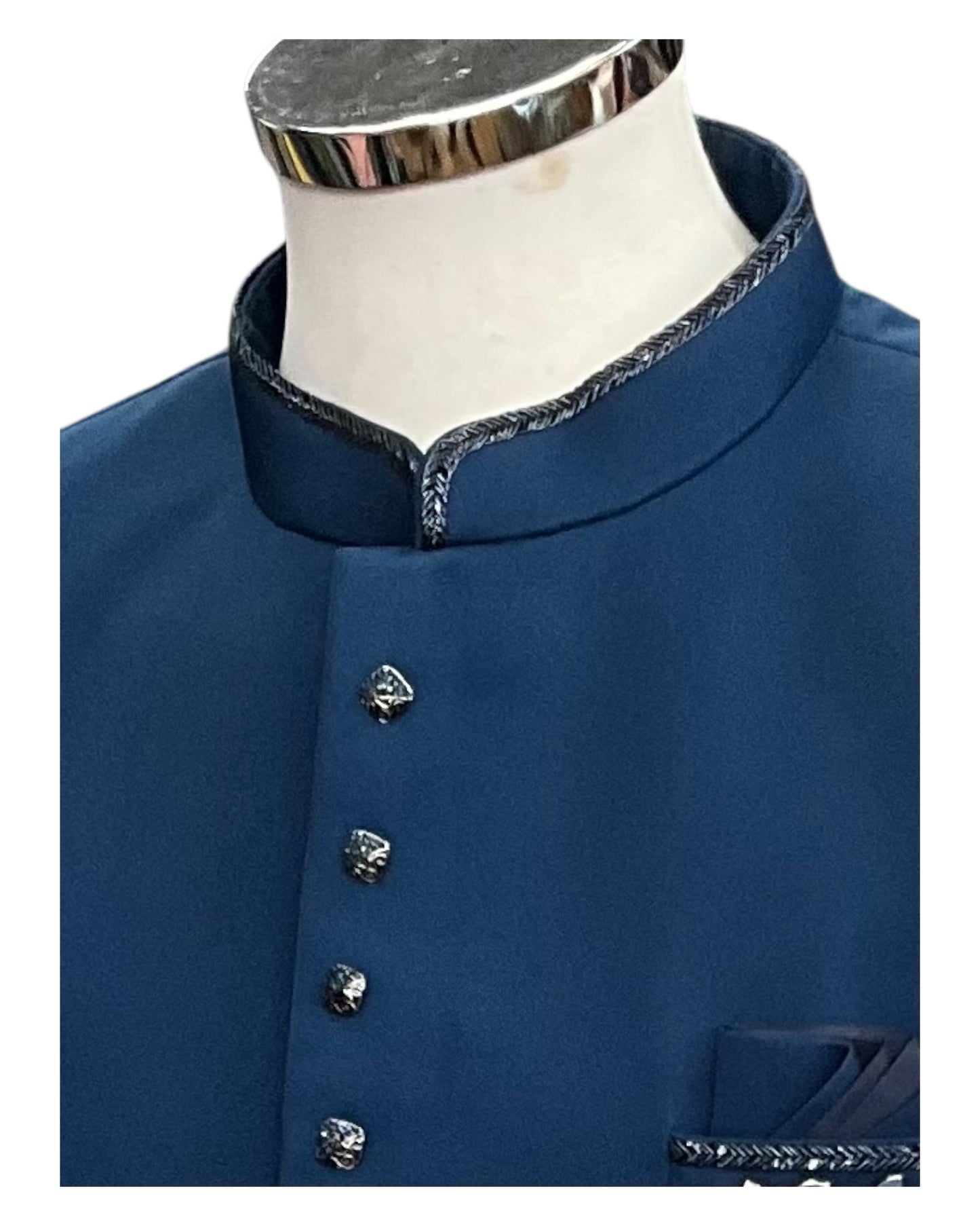 Petrol Blue - PREMIUM Slim Fit Mens BandhGala / Prince / Chinese Collar Jacket - Fantastic Fit - CS2512 09TY25