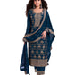 Navy Blue - Simple / Classy Silky Ladies Indian Salwar Suit with Rich Dupatta - Available in Sizes 10,14 & 18 - VF69185 TY 0924