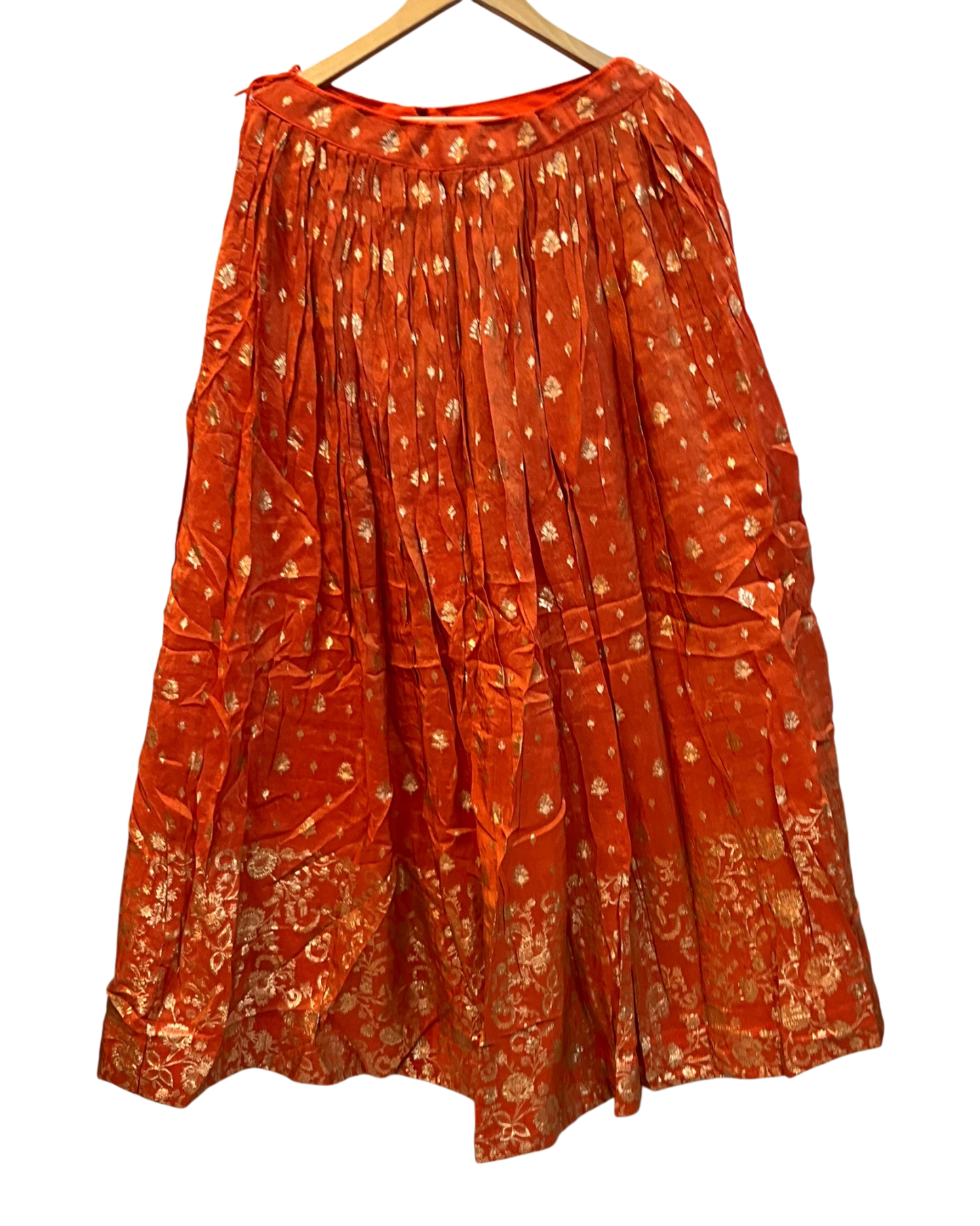 Size UK 12 (38" Bust) Adjustable to Size 14 - Orange - Silky Lehenga Set - Mehndi / Sangeet / Bridesmaids / Weddings / Garba  - UK Stock - 24h Dispatch - JF10468 05PA26