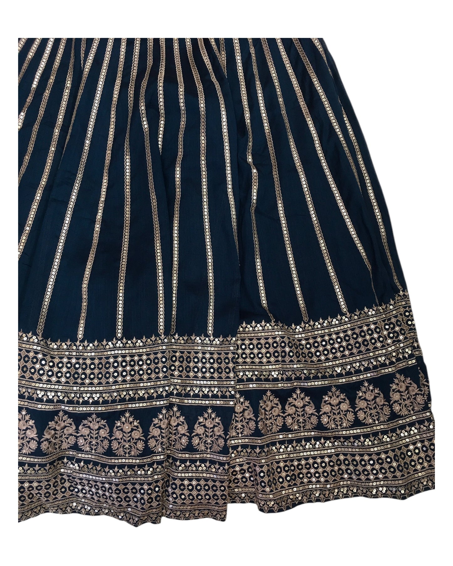 Petrol Blue - Designer Ready Made Lehenga Set - Size 14 (40") UK Stock - 24h Dispatch - VMK180  CP 0425