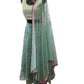 Sea Green -Floral Printed Lehenga Set - Size 14 / 40" - Weddings , Sangeet,  Henna, Haldi - 24h Dispatch - KM5413 TV