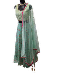 Sea Green -Floral Printed Lehenga Set - Size 14 / 40