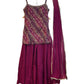 UK 12 / 38" - Wine - Ladies Sharara / Palazzo Trousers Suit - UK Stock - Sangeet / Henna / Weddings - DIL9427 JY