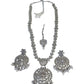 Silver & Pearls - Silver Finish Long Necklace set - Bollywood - Weddings - KAJ1047 11KA24