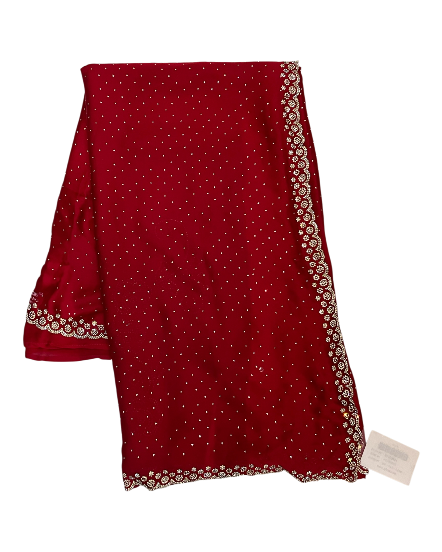 Red - Rich Saree with Stone Work and Blouse Piece - UK stock - 24hr Dispatch - RS2514 VC