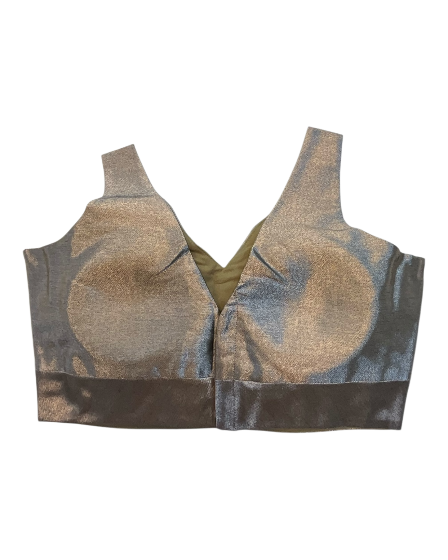 Size 38" / UK 12 - Copper Brown - Silky Saree blouse with cups,  Sleeveless - UK Stock - Quick Delivery - RNK - R722A-KY