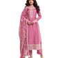 Pink - Simple / Classy Silky Ladies Indian Salwar Suit with Rich Dupatta - Available in Sizes 12 & 18 - VF69091 VR 0924