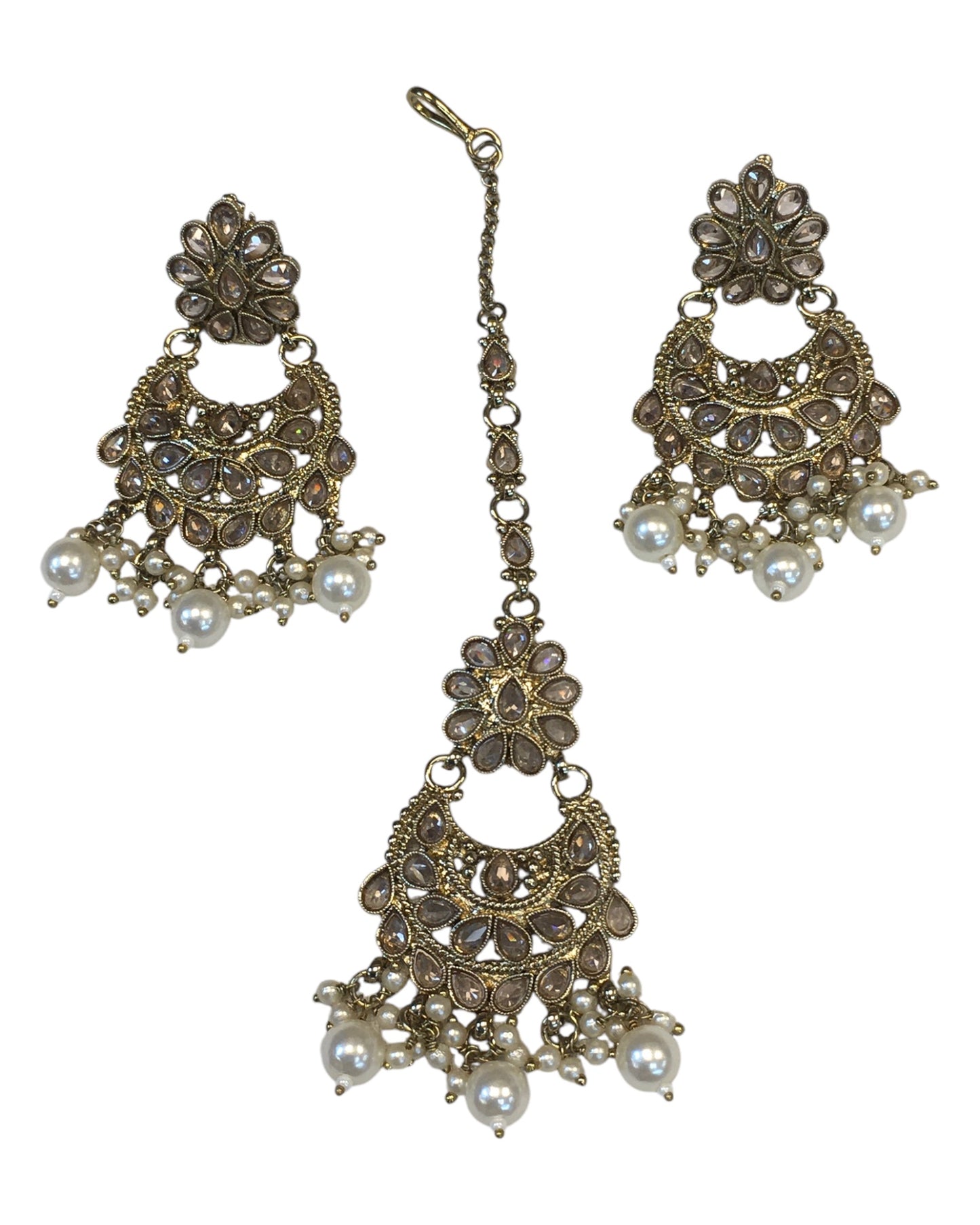 Antique Gold & Pearls - Antique Gold Finish Long Necklace set - Bollywood - Weddings - NIR853 11KP24
