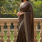 Wine / Purple - Classic Saree with Stone Work Border and Blouse Piece - UK stock - 24hr Dispatch - RS2538 VP