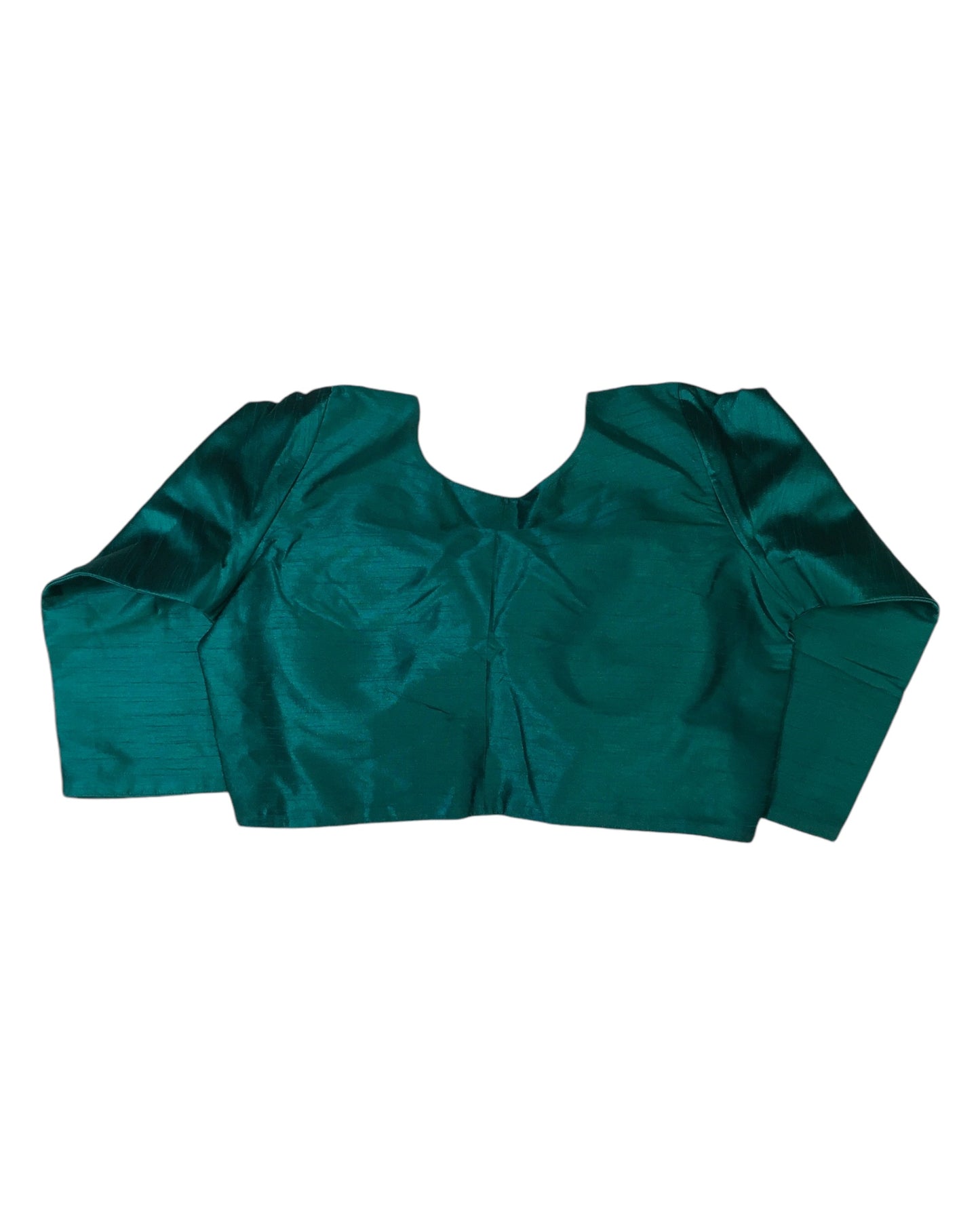 Jade Green - Silky Saree blouse with cups,  Long Sleeves, High Back - 42" - UK Stock - Quick Delivery - RNK - R231F-A