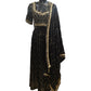 Fully Embroidered Black Lehenga Set - Size 16 & 18 (42"/44") - UK Stock - 24h Dispatch - KTC2423 TT0124