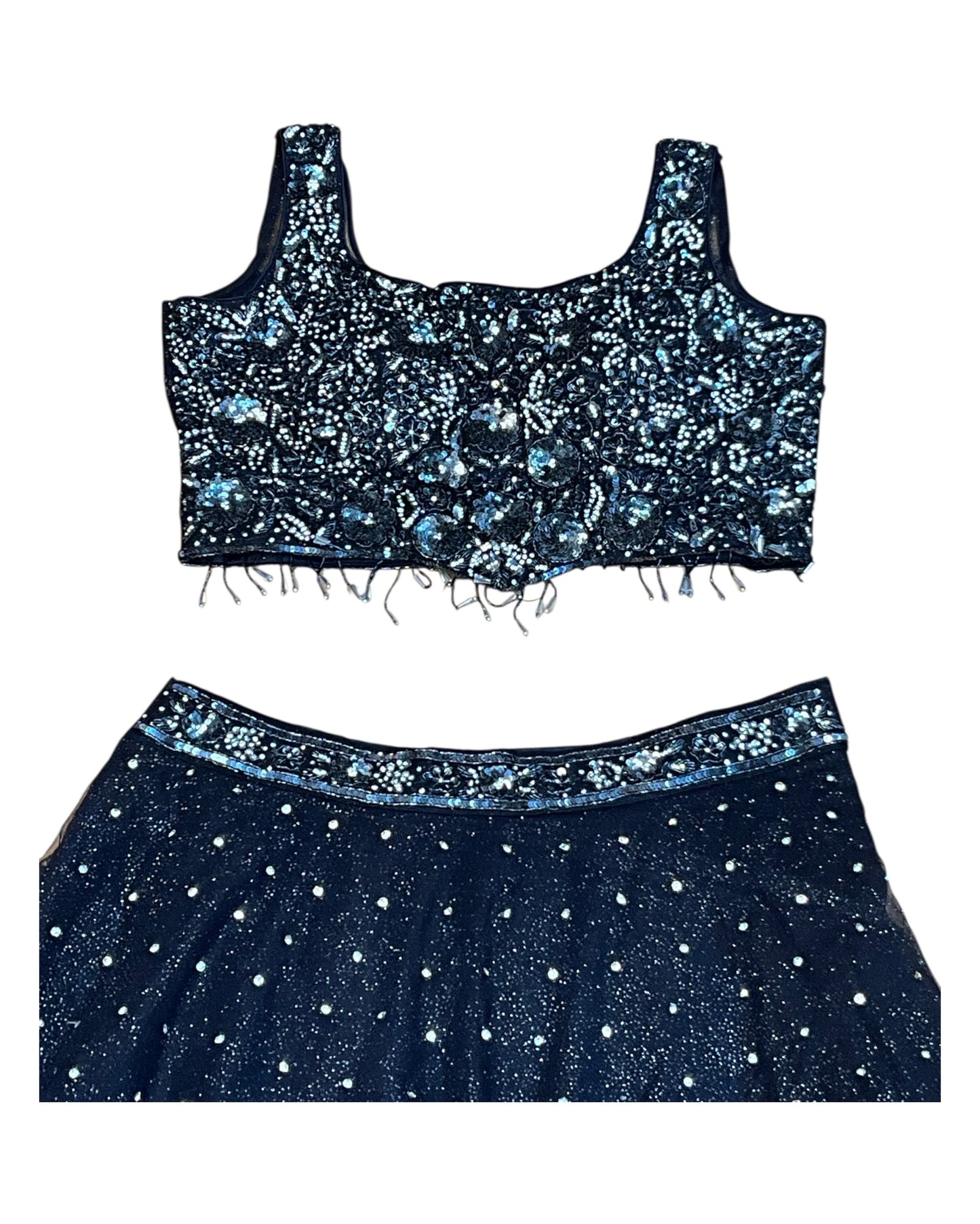 Stunning Navy Blue Lehenga Set - Size 12(38") - UK Stock - 24h Dispatch - KTC250618 PY