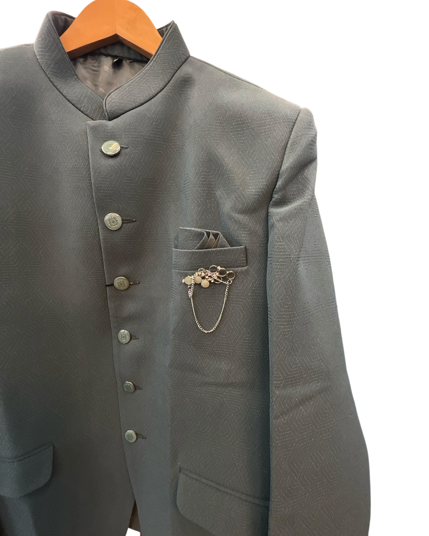 Size 42" Chest - Pastel Pista / Sea Green - PREMIUM Slim Fit Mens Jute BandhGala / Prince / Chinese Collar Jacket - Fantastic Fit - CS2604 TA