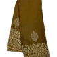 Mustard / Haldi Green - Chiffon Printed Saree with Blouse Piece - UK stock - 24hr Dispatch - LTF106 07KT26