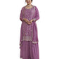 Lilac - Simple / Classy Ladies Indian Palazzo Trousers Suit with Printed Dupatta - Size 16 (42") - VF66846 TK1024