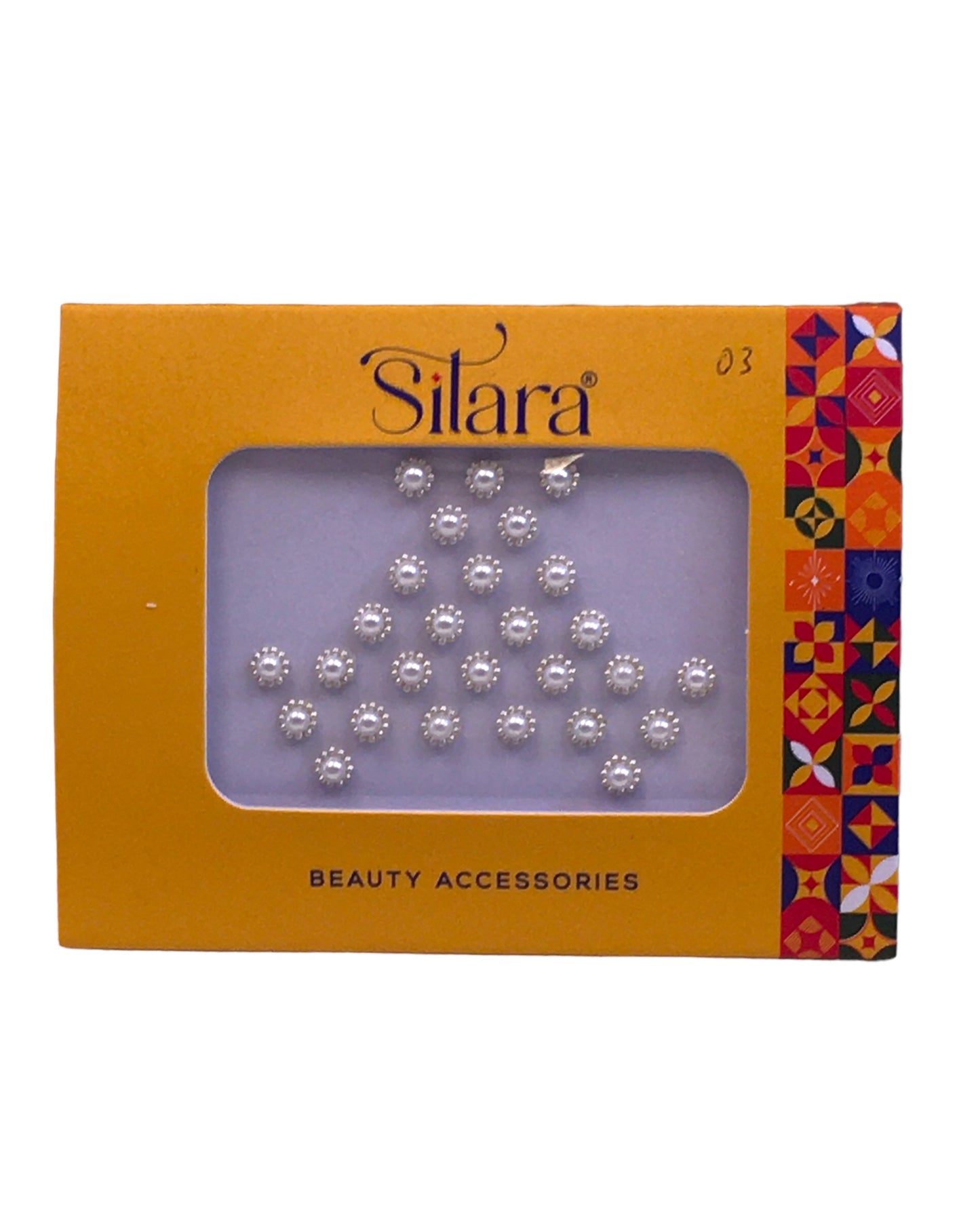 Pack of 27 Round White / Pearl Bindis in Small Size- 24 hrs dispatch from UK ST2403 24py04