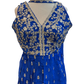 Size 12 (38") - Royal Blue - Designer Ladies Medium Top Palazzo Trousers Suit - VMK Upasana JJ