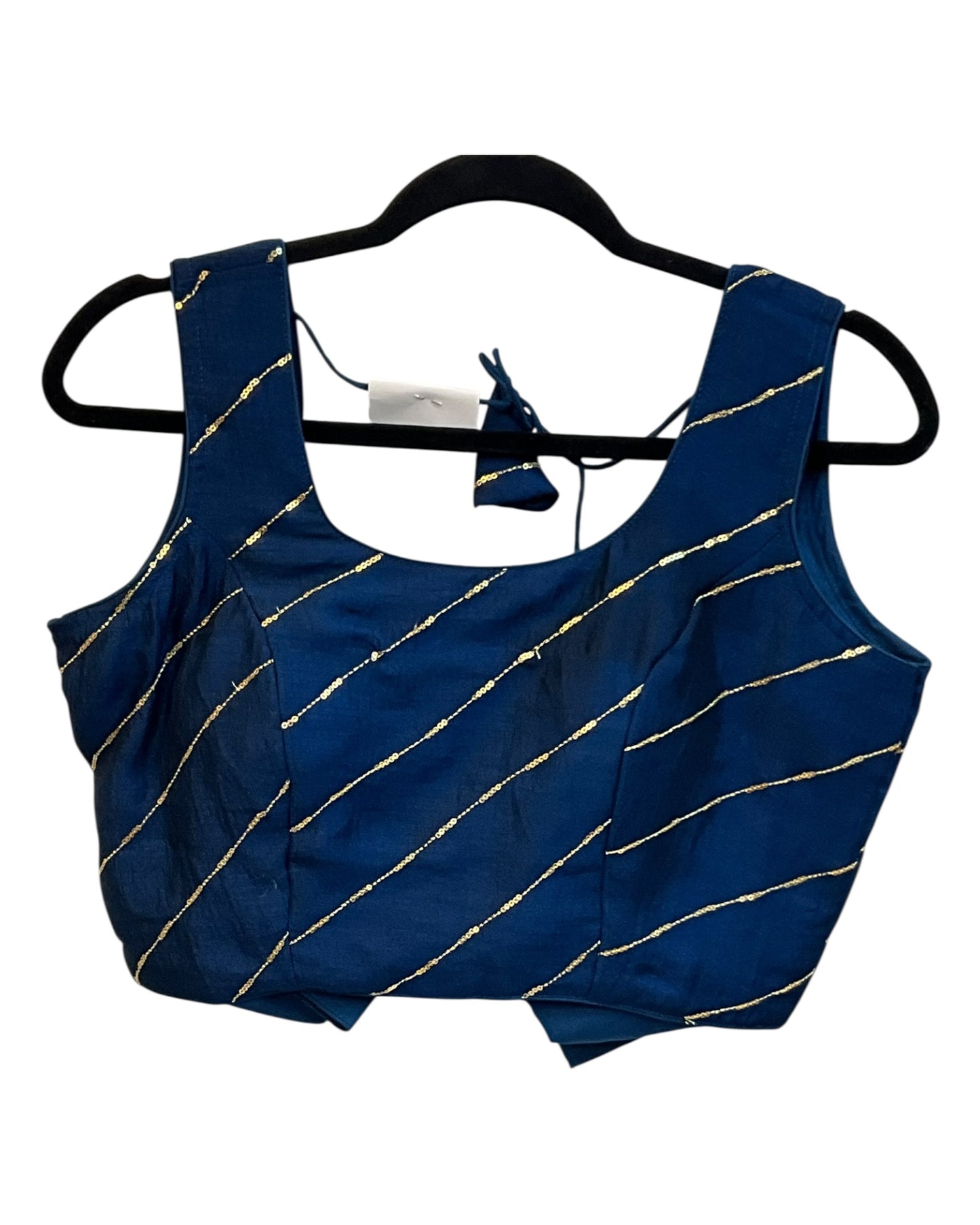 Petrol Navy Blue -  Dupion Silk Lehenga Set - Garba / Dandia , Mehndi / Sangeet / Weddings  - Size UK 12 (38" Bust) Adjustable to Size 14 - UK Stock - 24h Dispatch - AF2506 09TY25