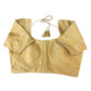 Gold - Plain Dupion Silk Saree blouse with cups, Short Sleeves- 40", 42" and 44" - 24RNK10 C170A-P