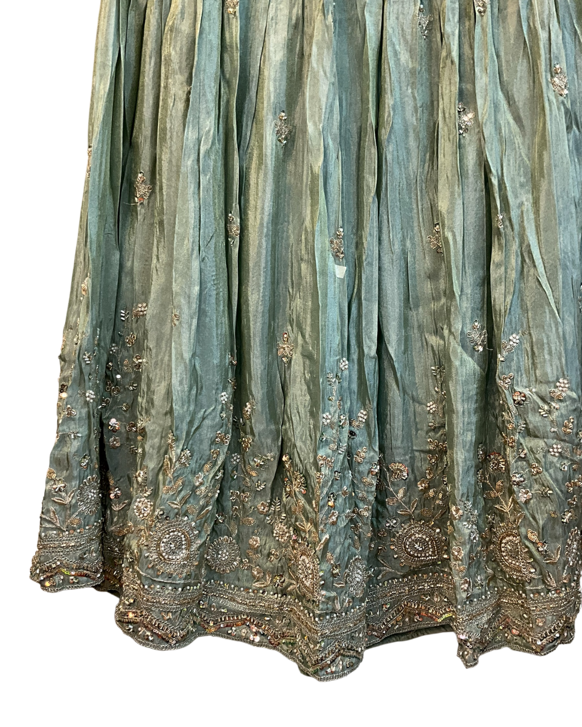 Size UK 14 (40") Pista / Light Green - Mid Length Blouse Lehenga Set - Mehndi / Sangeet / Bridesmaids / Weddings / Garba  - UK Stock - 24h Dispatch - AFDM2287 09TP26