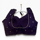 Size 40" / UK 14 - Purple - Zari Embroidered Silk Blouse with Elbow-Length Sleeves - UK Stock - With Margin inside - VAM1296 - KY