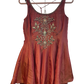 Rust / Orange - Designer Ladies Medium Spaghetti Top Palazzo Trousers Suit - Size 12 (38") - VMK KRUPA RJ