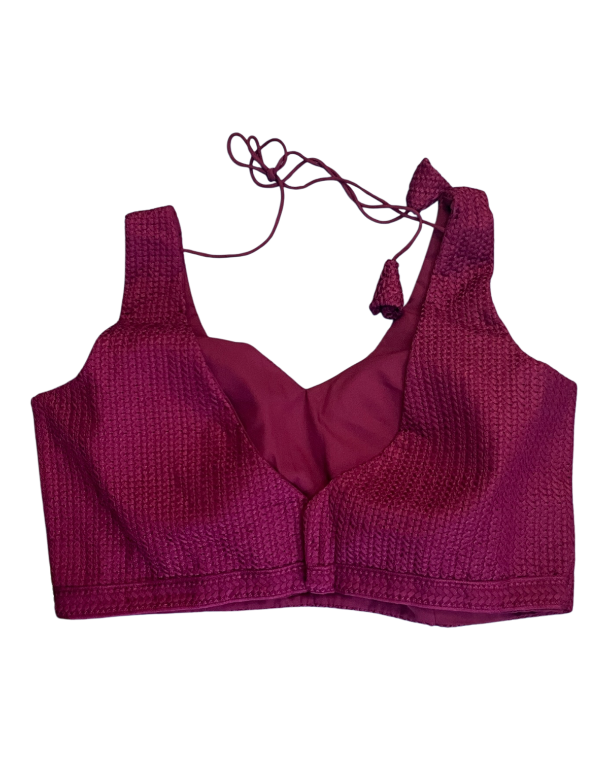 Size 36" / UK 10 - Maroon - Sleevless Saree blouse with cups - UK Stock - With Margin inside - VAM1301 - KY
