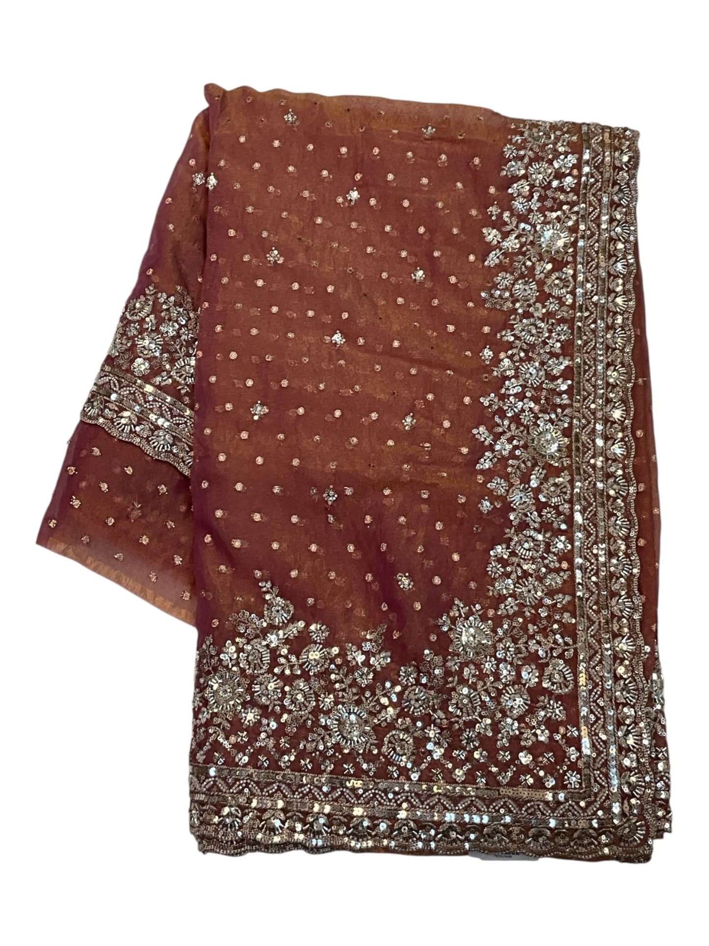 Coral Pink - Fancy Party Saree with Blouse Piece - UK stock - 24hr Dispatch - SP2622 PK
