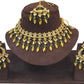 Yellow - Large Size Antique Gold Finish Necklace Set with Earrings - HB999  KT 0424