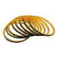 Black - Set of 8 Stone Bangles -  M to XXL - HAN2601 07Ka26