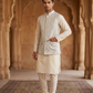 Cream / Off White - All Over Embroidered - Mens Indian Waistcoat - UK Stock - 24 hr Dispatch - KCS4835 06KA26