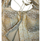 38" & 42" - Cream Light Gold - Banarasi Brocade Saree / Lehenga Blouse -UK Stock - Quick Dispatch - X1126 01A25