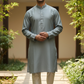 Light Bluish Grey - Silky Mens Indian Kurta set - UK Stock - Ideal to Pair with a Waistcoat - VEE2483 KH