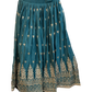 Size UK 14 (40" Bust) Adjustable to Size 16 - Teal Blue - Banarasi Silky Lehenga Set - Mehndi / Sangeet / Bridesmaids / Weddings / Garba  - UK Stock - 24h Dispatch - JF7940 05JT26