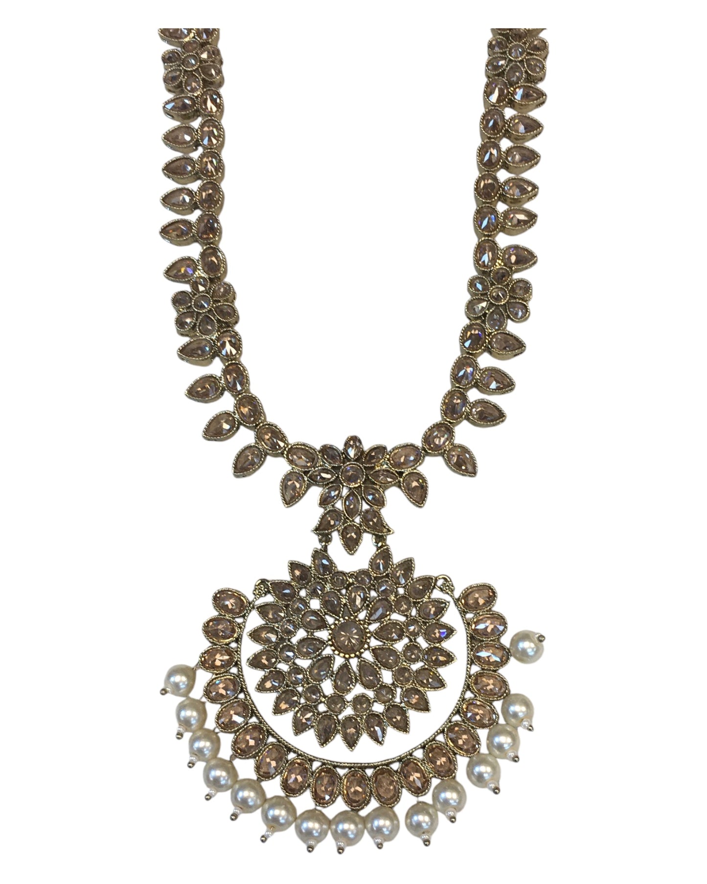 Antique Gold & Pearls - Antique Gold Finish Long Necklace set - Bollywood - Weddings - KAJ1046 11KA24