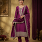 UK 12 / 38" - Wine - Silky Ladies Trousers Suit - Sangeet / Henna / Temple - OC578 VR