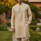 Cream / Light Gold - Silky Mens Indian Kurta set - UK Stock - Ideal to Pair with a Waistcoat - VEE1095 KJ